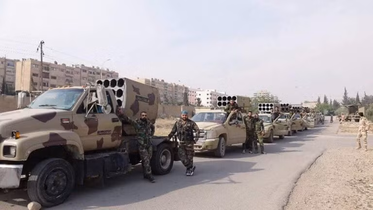 Được biết, trong tuần qua, phiến quân IS đã nhiều lần nã pháo vào các khu vực dân cư ở Damascus trong nỗ lực cuối cùng nhằm ngăn cản cuộc tấn công của Quân đội Syria. Ảnh: SF.