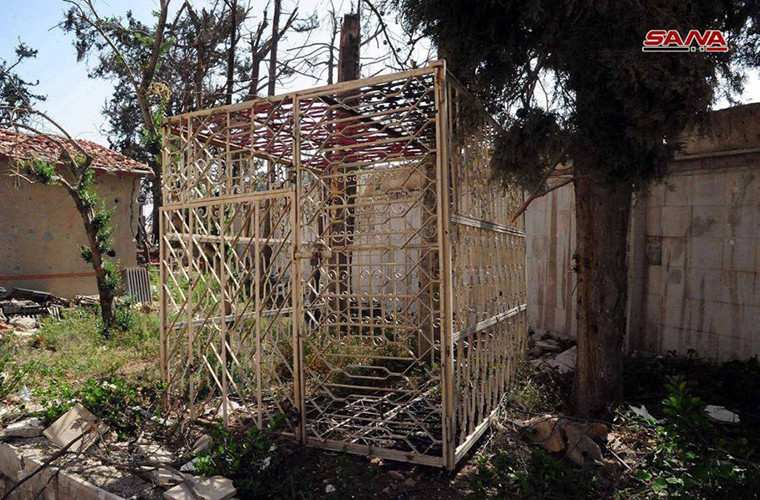 Nhà tù này chỉ do phiến quân Jaysh al-Islam kiểm soát chứ không phải là nhà tù chung của các nhóm phiến quân ở Đông Ghouta. Ảnh: SANA.