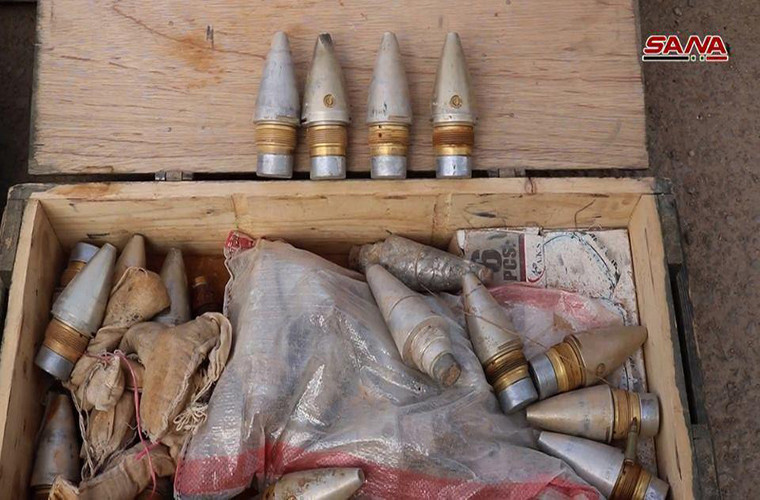 Hình ảnh về số vũ khí vừa bị tịch thu đã được hãng thông tấn SANA đăng tải.