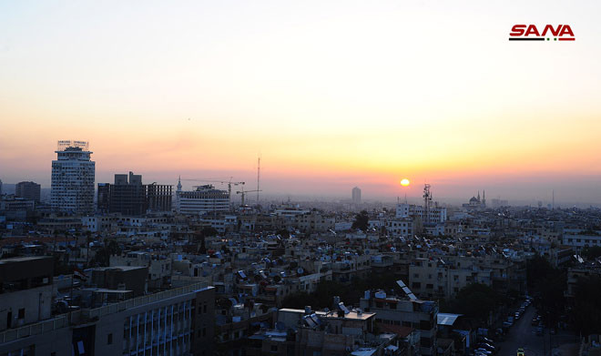 Có thể thấy, đường phố thủ đô Damascus dường như không có chút hỗn loạn. Ảnh: Sana.