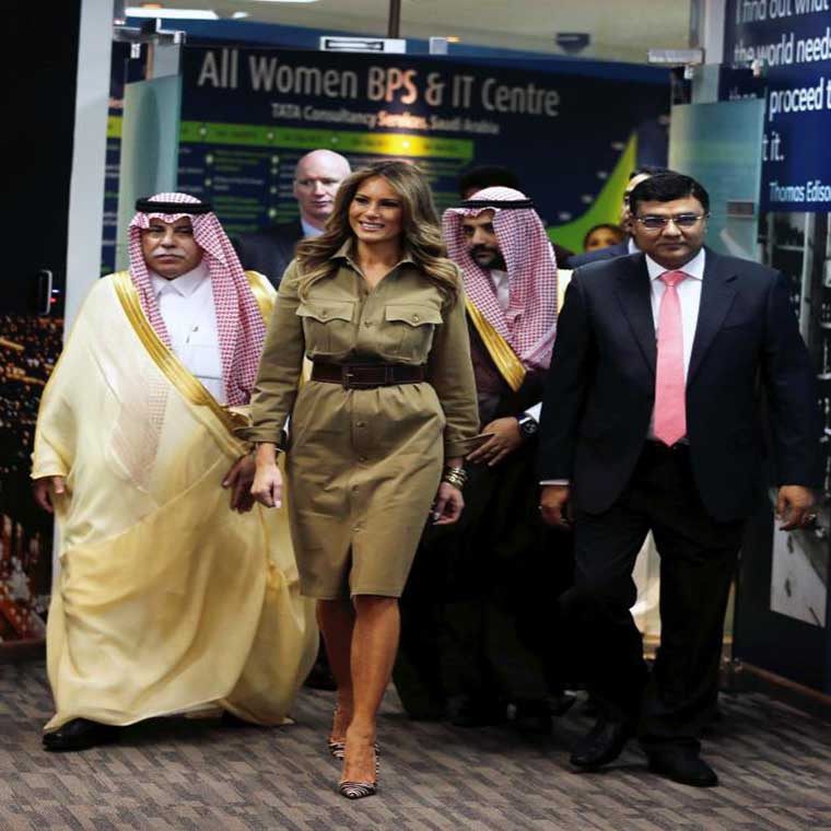 Đệ nhất phu nhân Melania Trump trong chuyến thăm thủ đô Riyadh, Ả Rập Xê Út ngày 21/5/2017.