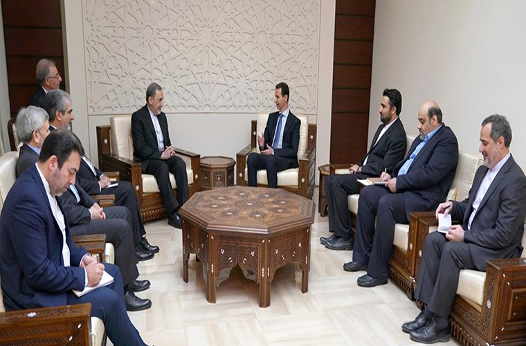 Tại buổi hội đàm, ông Velayati đã chúc mừng Tổng thống Bashar al-Assad và người dân Syria về việc đánh bại nhóm phiến quân ở Đông Ghouta. Ảnh: Sana.