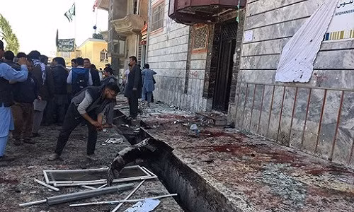 Hiện trường vụ đánh bom. Ảnh: AP.