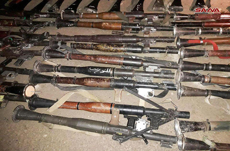 Chúng được tập kết tại một địa điểm ở thị trấn Douma, Đông Ghouta. Ảnh: SANA.