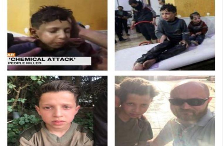 Hassan Diab sau khi bị Mũ bảo hiểm Trắng dội nước vào người hôm 7/4, và hình ảnh khỏe mạnh hôm 18/4. Ảnh: Alexander Kors