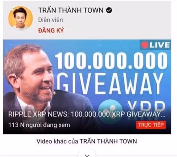 Sáng 26/11, kênh YouTube hơn 4,5 triệu lượt theo dõi của Trấn Thành bị hacker chiếm đoạt để livestream về tiền ảo Bitcoin.