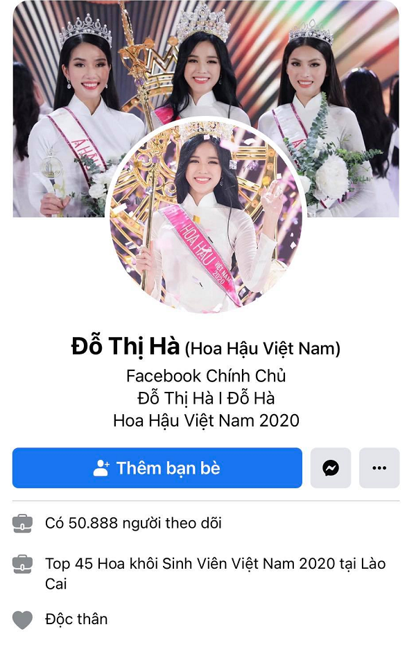 Từ khi đăng quang, Hoa hậu Việt Nam 2020 nhận được sự quan tâm rất lớn từ cộng đồng mạng, nhiều kẻ xấu đã lợi dụng điều đó để giả mạo facebook nhằm trục lợi cá nhân.