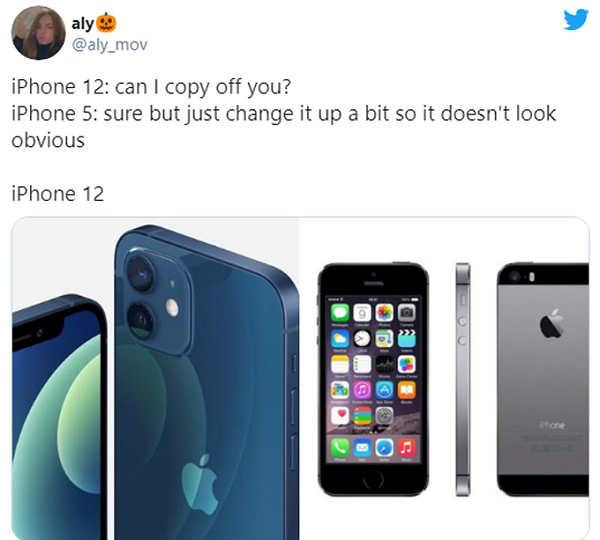iPhone 12 từng bị chế ảnh vì thiết kế giống với iPhone 5 trước đó.