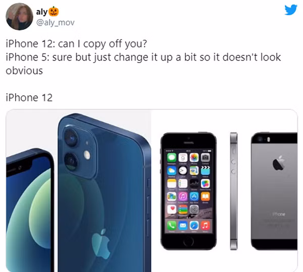 iPhone 12 từng bị chế ảnh vì thiết kế giống với iPhone 5 trước đó.