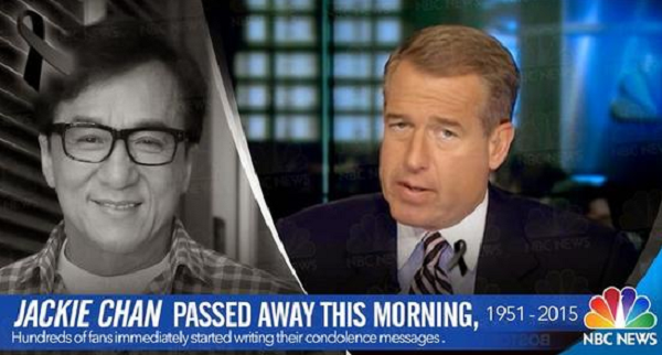 Hãng truyền thông mạo danh CNM cho rằng, Thành Long qua đời vì bệnh tim vào sáng ngày 15/5/2015 tại một bệnh viện ở Hồng Kông. Để tăng độ tin cậy cho thông tin, trang CNM trên còn khẳng định, bà xã Thành Long là Lâm Phụng Kiều cũng đã xác nhận thông tin chồng đã qua đời.