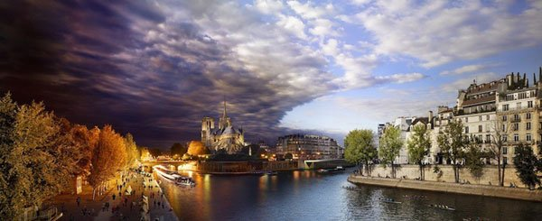 Cầu Tournelle bắc qua sông Seine ở trung tâm thủ đô Paris của Pháp. Khung cảnh thiên nhiên tuyệt đẹp