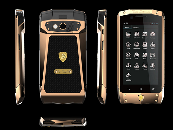 Lamborghini Tonino Lamborghini 88 Tauri (117 triệu đồng) có hệ điều hành Android Kitkat 4.4.4, vi xử lí Snapdragon 801 lõi tứ tốc độ 2.3 Ghz, RAM 3 GB và màn hình 5 inch.