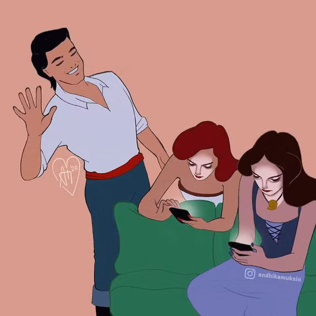 Hoàng tử để sau đi chị em ta phải check in facebook đã.