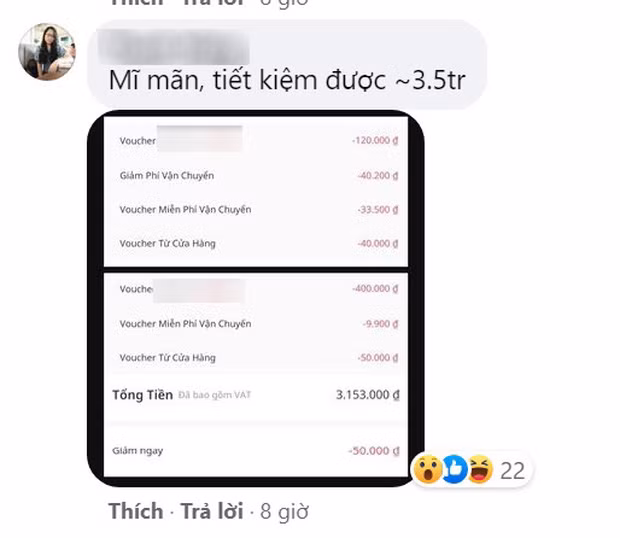 Một 'tay săn sale' lão luyện khi tiết kiệm được số tiền lên tới 3,5 triệu.