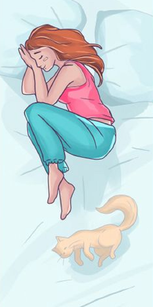 10. Nằm nghiêng tư thế "bào thai" hoặc sấp khi ngủ: Khi bạn nằm ngủ nghiêng, ở tư thế "bào thai", bạn sẽ ngăn cản cơ hoành di chuyển tự do, gây ra nhiều vấn đề khác nhau, bao gồm đau lưng và các vấn đề về phổi.