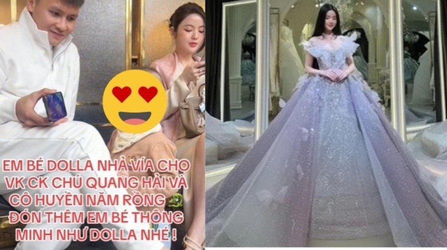 Quang Hải và Chu Thanh Huyền được chúc năm Rồng sẽ em bé cho mái nhà thêm rộn rã tiếng cười.