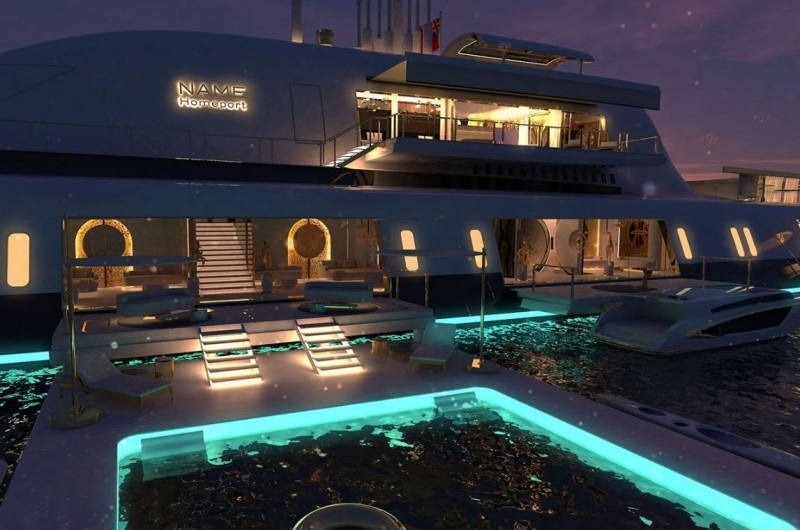 Chủ nhân tương lai hoàn toàn có thể điều chỉnh nội thất của chiếc siêu du thuyền sang trọng để phù hợp với nhu cầu hay ý tưởng của mình. Có thể lựa chọn truyền hình vệ tinh, màn hình tương tác trên tường hoặc rạp chiếu phim ngoài trời. Nhà sản xuất hứa hẹn Wi-Fi tích hợp trên mặt biển và dưới nước.
