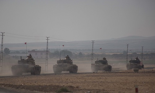 Quân đội Thổ Nhĩ Kỳ mở chiến dịch Lá chắn Euphrates ở Syria. Ảnh: AJ.