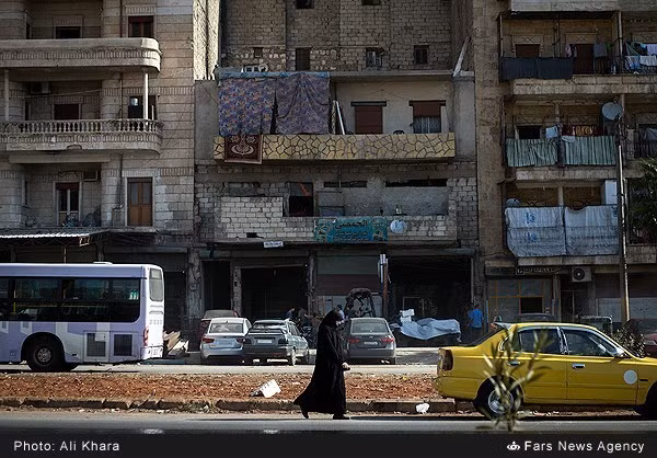 Một số tòa nhà cao tầng ở Aleppo còn nguyên vẹn trong chiến tranh.