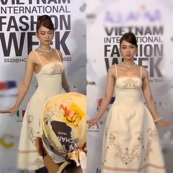 Hot TikToker còn khiến công chúng trầm trồ khi mang cả cao gót lên thảm đỏ. Cô thậm chí "tạo nét" tại sự kiện đình đám với cú xoay người búp bê Barbie của Miss Grand Phuket.