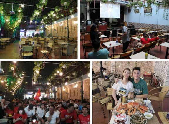 Ngôi nhà rộng rãi được chia làm 2 khu vực riêng biệt. Phía trước là khoảng sân vườn khá rộng, được bố mẹ Tiến Linh thiết kế làm một quán cà phê vườn với tên "Ngọc Lan". Được biết, quán cà phê rộng rãi với sức chứa lên đến cả trăm người.