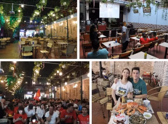 Ngôi nhà rộng rãi được chia làm 2 khu vực riêng biệt. Phía trước là khoảng sân vườn khá rộng, được bố mẹ Tiến Linh thiết kế làm một quán cà phê vườn với tên "Ngọc Lan". Được biết, quán cà phê rộng rãi với sức chứa lên đến cả trăm người.