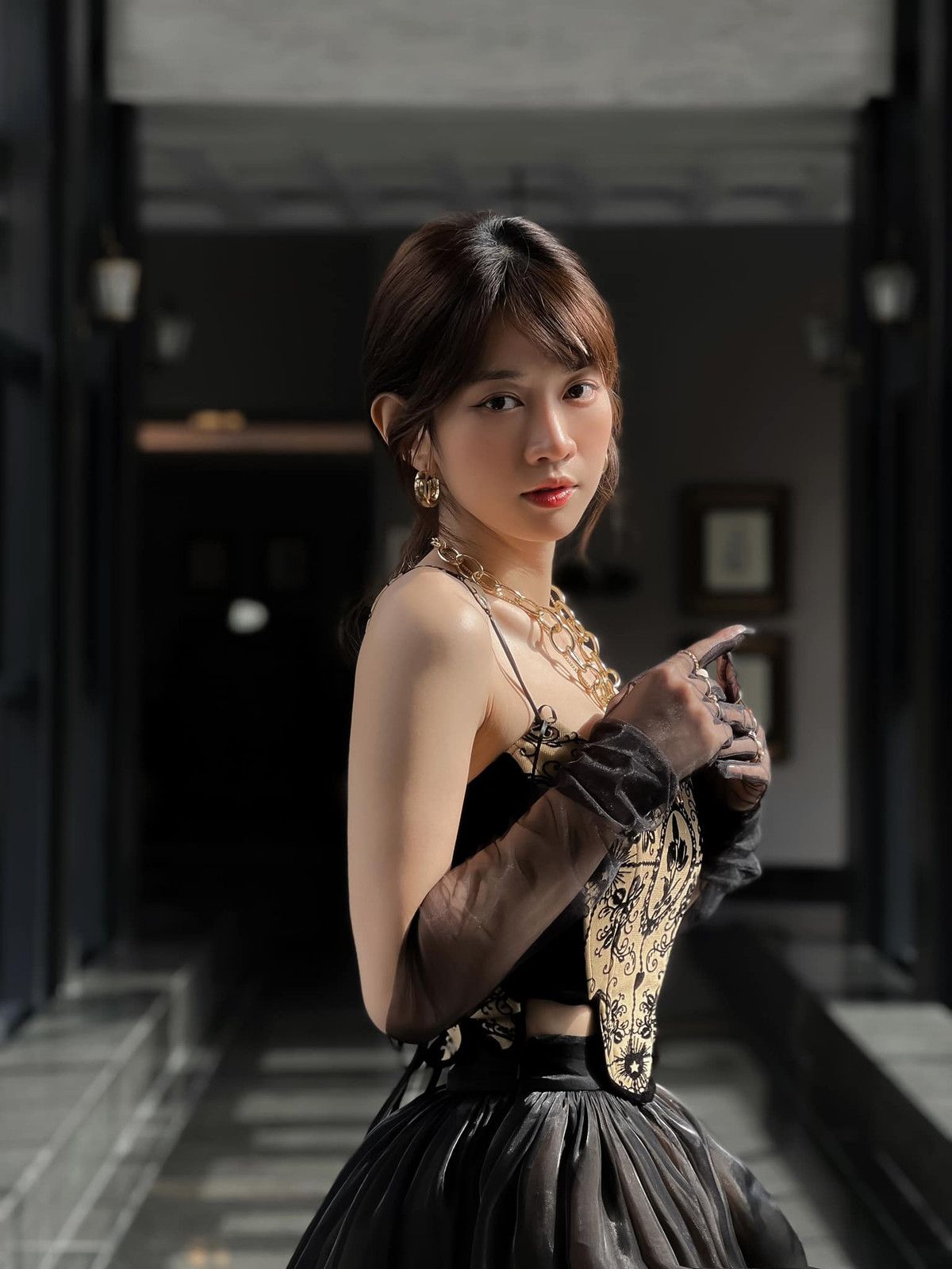 Hiện tại, cô đang tập trung tham gia ghi hình cho các tập truyền hình thực tế của Hoa hậu Thể thao Việt Nam 2022. Cô bật mí đã lọt top của cuộc thi, vượt qua được nhiều thí sinh khác. Ảnh: FBNV