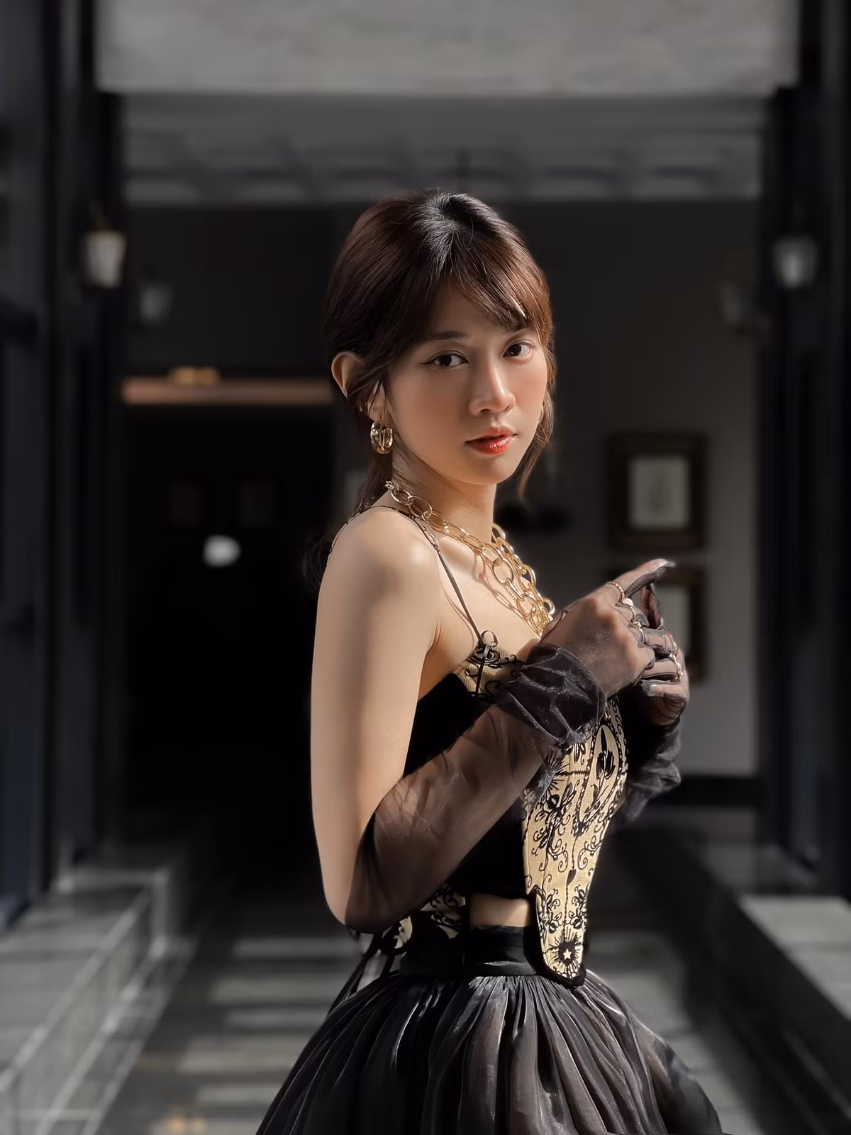 Hiện tại, cô đang tập trung tham gia ghi hình cho các tập truyền hình thực tế của Hoa hậu Thể thao Việt Nam 2022. Cô bật mí đã lọt top của cuộc thi, vượt qua được nhiều thí sinh khác. Ảnh: FBNV