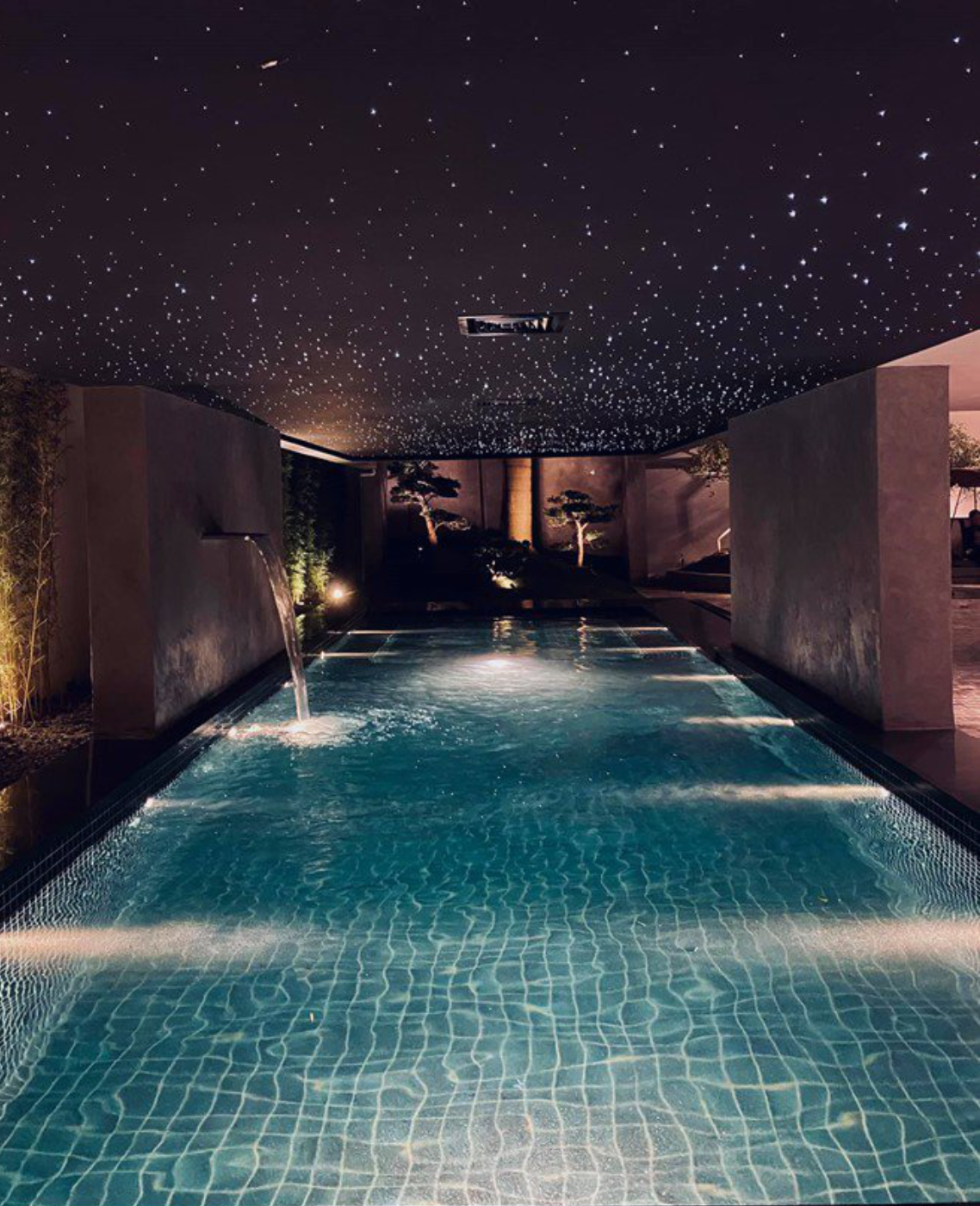 Trước đó cô đã từng làm cộng đồng xôn xao về bể bơi lấp lánh ngay trong nhà. Bức ảnh về một bể bơi rất đẹp, rộng rãi, có trần nhiều đèn lấp lánh khiến nhiều người cứ ngỡ là ở một resort sang trọng nào đó.