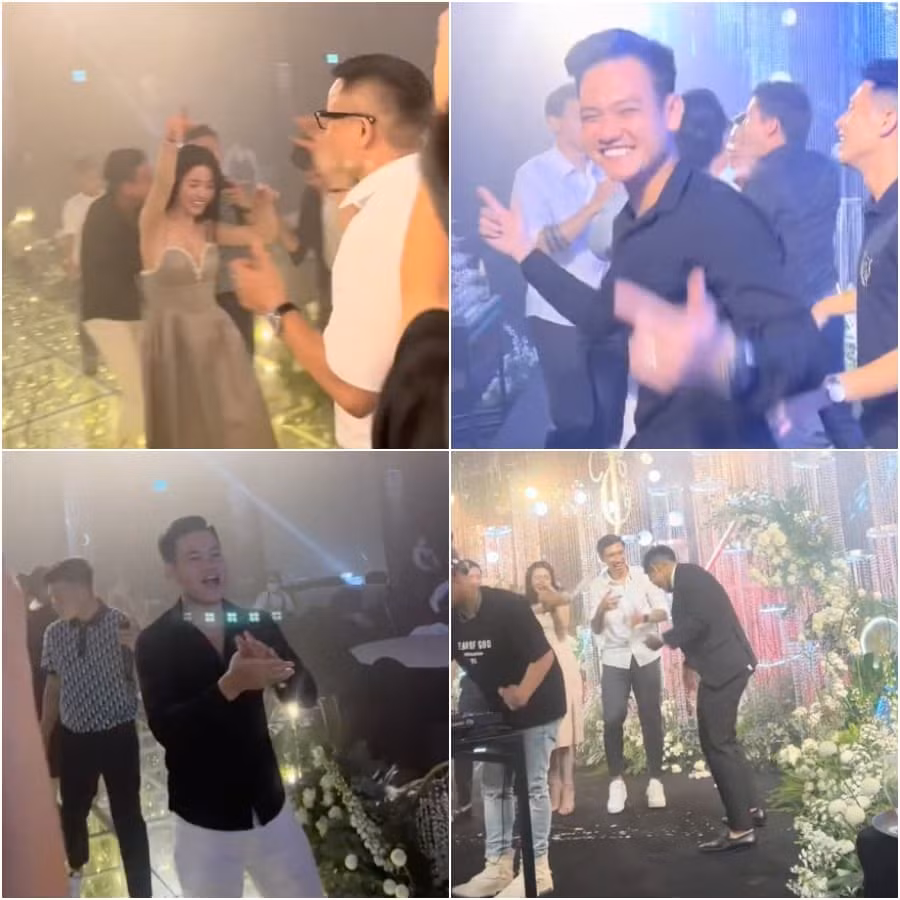 Ngay sau khi đám cưới kết thúc, dàn cầu thủ và các nàng WAGs đã tỏ ra vô cùng thoải mái khi nhún nhảy trên sân khẩu theo điệu nhạc. Những đoạn clip này được vợ Hồ Tấn Tài ghi lại và đăng tải lên TikTok.