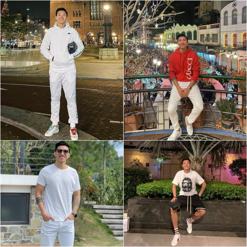 Ngay từ khi sang trời Tây, cho đến lúc về Việt Nam, không khó để fan bắt gặp Văn Hậu đang xách theo túi hiệu, đi giày xịn, mặc áo xa xỉ.