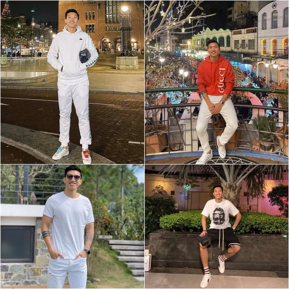 Ngay từ khi sang trời Tây, cho đến lúc về Việt Nam, không khó để fan bắt gặp Văn Hậu đang xách theo túi hiệu, đi giày xịn, mặc áo xa xỉ.