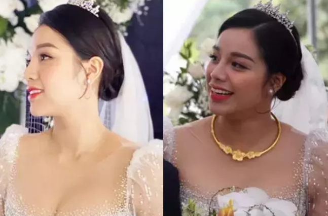 Khánh Linh - bà xã trung vệ Bùi Tiến Dũng như "người khổng lồ" ở ảnh chụp lén.