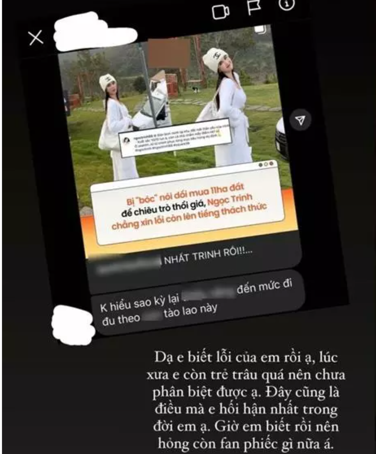 Tuy nhiên mới đây trên story cá nhân, rich kid Gia Kỳ gây chú ý khi cập nhật dòng trạng thái mới. Lần lên sóng này anh chàng đã nói về mối quan hệ fan - idol với Ngọc Trinh.