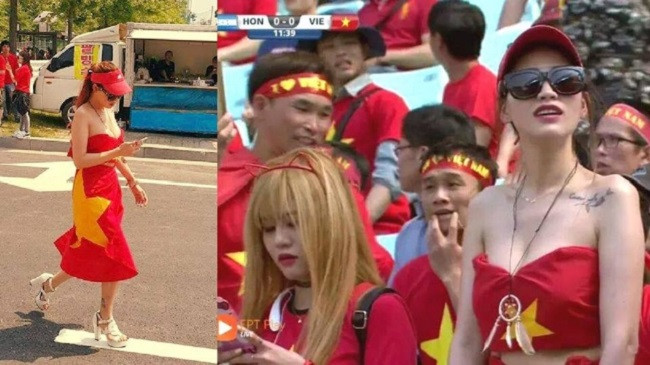 Một số người còn biến quốc kỳ thành trang phục. Điều này bị phản ứng mạnh mẽ vì thiếu tôn trọng lá cờ Tổ quốc.