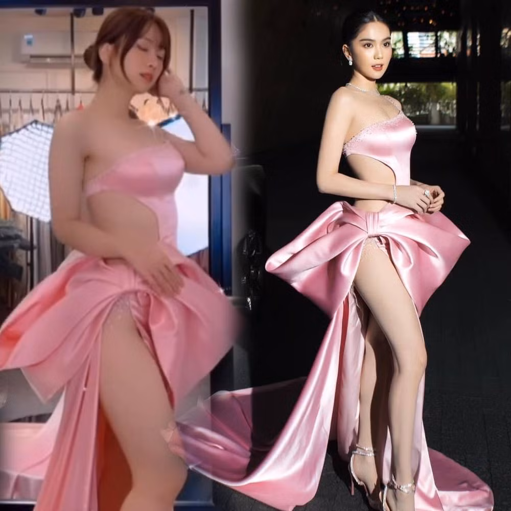 Dien vay “dung hang” Ngoc Trinh, Le Bong bat ngo duoc khen het loi