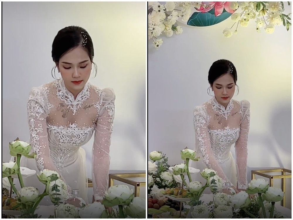 Sau khi xuất hiện một vài hình ảnh từ khách mời khi chụp cùng cô dâu chú rể, netizen hết sức bất ngờ bởi nhan sắc ngoài đời của bạn gái cũ Quang Hải trong ngày đính hôn khá khác so với ảnh trên MXH.