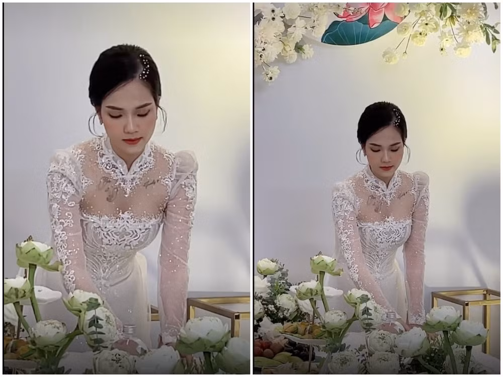 Sau khi xuất hiện một vài hình ảnh từ khách mời khi chụp cùng cô dâu chú rể, netizen hết sức bất ngờ bởi nhan sắc ngoài đời của bạn gái cũ Quang Hải trong ngày đính hôn khá khác so với ảnh trên MXH.