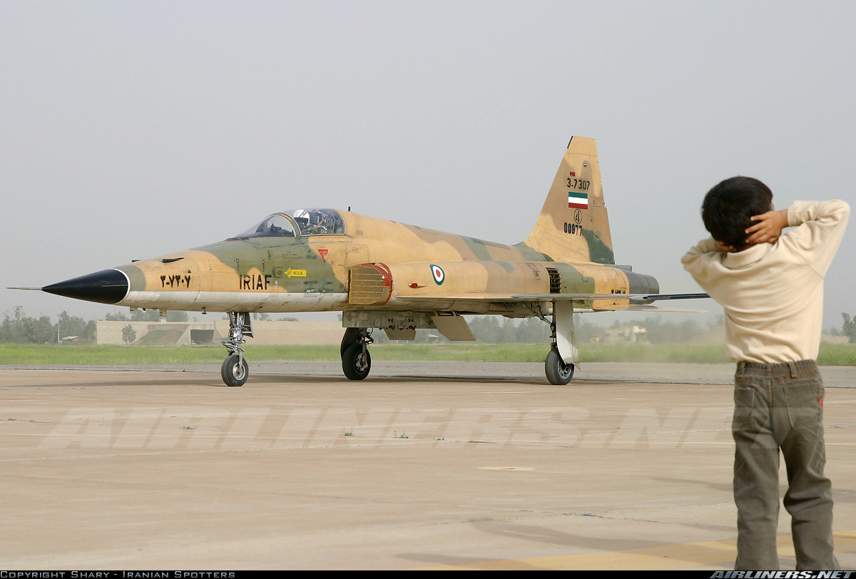 Tiếp theo đó là F-5 Tiger II, đây cũng là loại chiến đấu cơ hạng nhẹ do Mỹ sản xuất, bắt đầu được Iran mua của Mỹ từ năm 1974 và hiện tại trong biên chế của Iran đang có khoảng 60 chiếc tiêm kích loại này. Nguồn ảnh: Airliners.