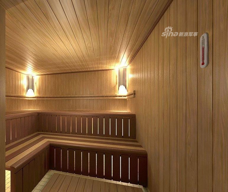 Tất nhiên là với không gian rộng rãi bên trong tàu Okean, người ta còn cho lắp đặt hẳn một phòng xông hơi. Nguồn ảnh: Sina.