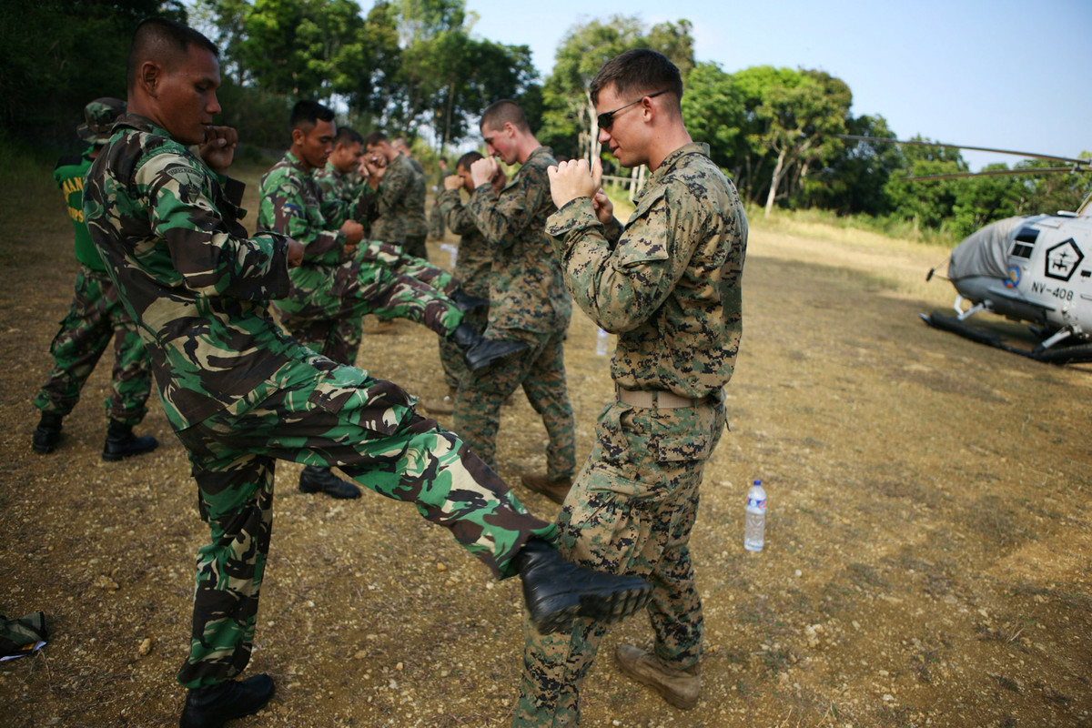 Là một quốc gia vạn đảo, Indonesia chắc chắn phải trú trọng vào việc phát triển lực lượng Thuỷ quân Lục chiến của nước này. Đây cũng được coi là lực lượng Thuỷ quân Lục chiến có trang bị tốt nhất khu vực Đông Nam Á. Nguồn ảnh: Countrydetail.