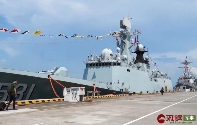 Tham dự Triển lãm Hàng hải quốc phòng châu Á IMDEX-2019 lần này, Hải quân Trung Quốc có góp mặt với khinh hạm mang tên Tương Đàm thuộc lớp Type 054A. Nguồn ảnh: QQ