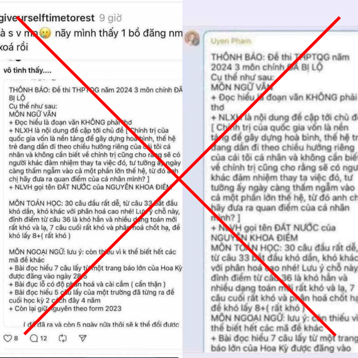 Bo Cong an dang xac minh thong tin “lo de thi tot nghiep THPT nam 2024“