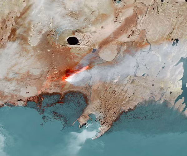 "Cánh đồng dung nham" Holuhraun ở Iceland.