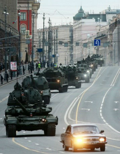 Trên đường phố Tverskaya, gần Quảng trường Đỏ.