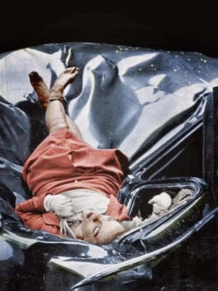 8. Evelyn McHale tự sát bằng cách gieo mình từ Tòa nhà Empire State, Mỹ xuống đất, rơi trúng một chiếc ô tô và tử vong năm 1947. Bức ảnh chụp thi thể Evelyn McHale tại hiện trường được xem là bức ảnh tự tử đẹp nhất mọi thời đại.