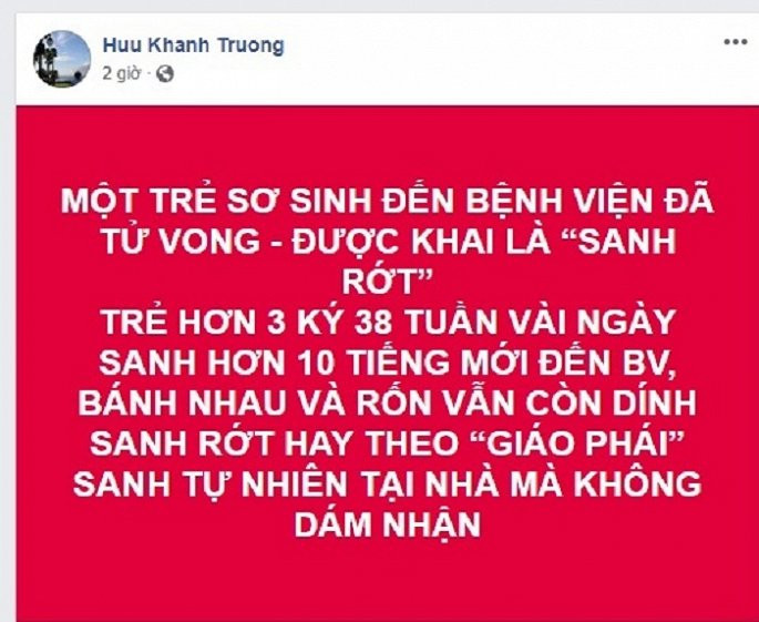Tre chet sau 10 tieng 'de roi' o nha: Do sinh 'thuan theo tu nhien'?