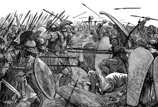 Lợi dụng lúc quân đội thành Troy đang say men chiến thắng, quân Hy Lạp chui ra từ ngựa gỗ và tấn công quân địch trước khi chiếm được thành trì kiên cố này.