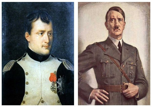 Trong khi Napoleon tham vọng chinh phục nước Nga thì Hitler âm mưu tấn công xâm lược Anh.