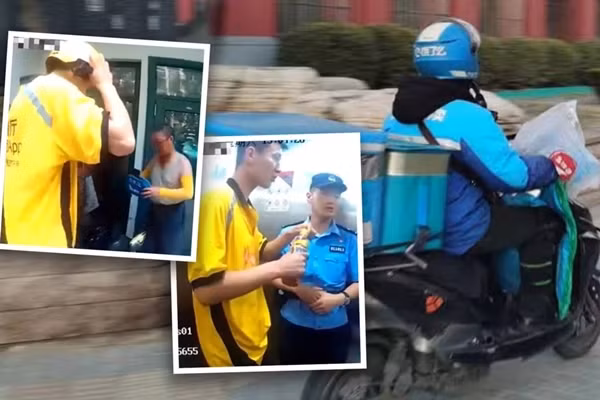 Nhan don “bua an cuoi cung”, shipper nhanh tri bao canh sat